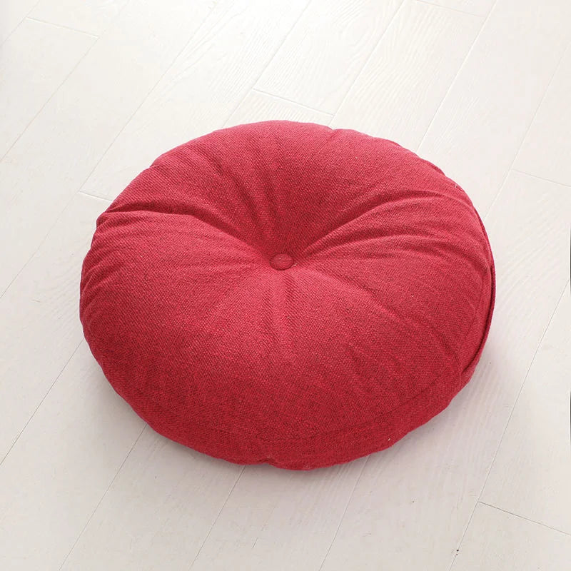 🪷 Linen Futon Floor Cushion 🧘♀️ | Japanese Tatami Round Seat Pad 🌿 | Thickened & Washable 🛋️ | Perfect for Bay Window, Yoga, Meditation & Home Decor ✨