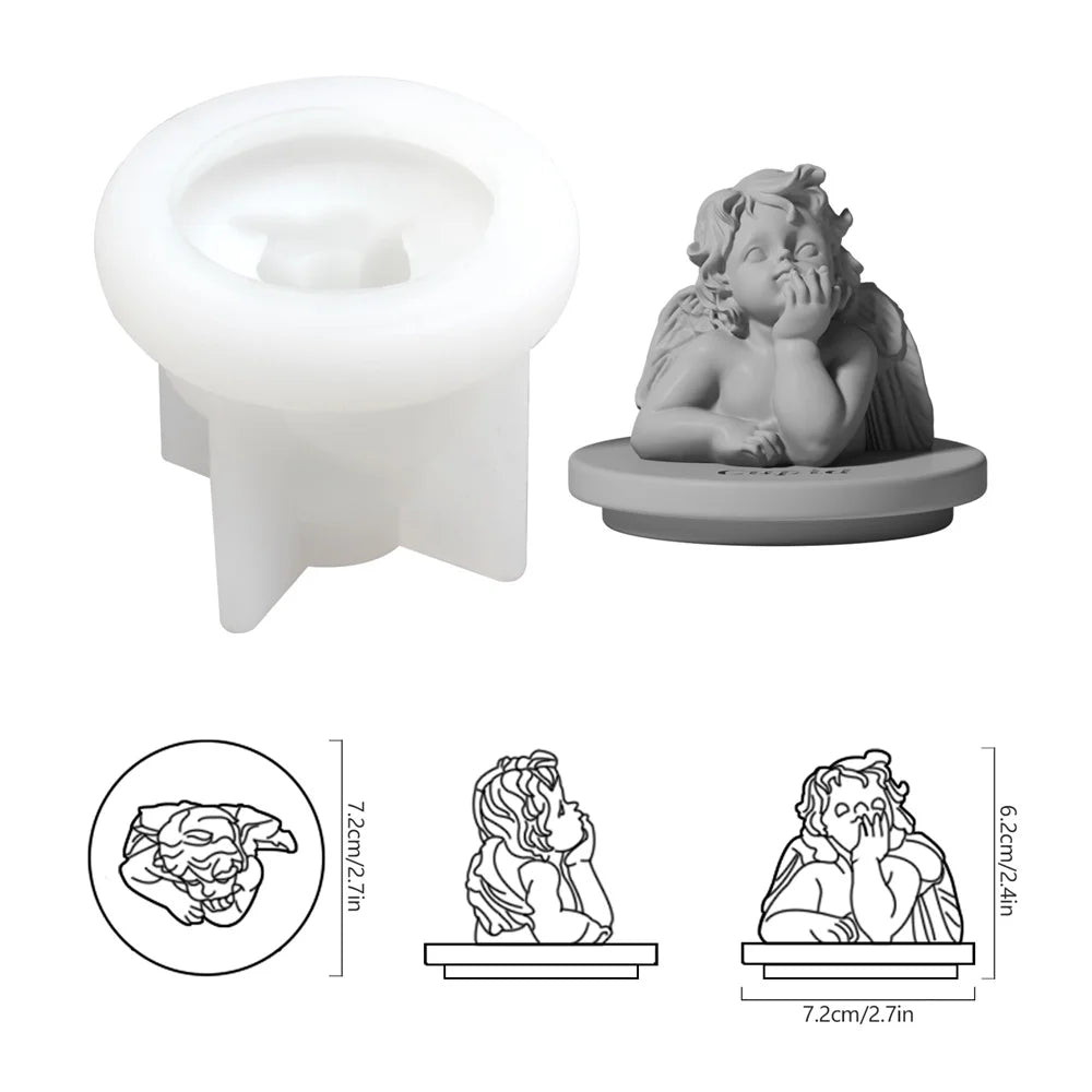 DIY Greek Sculpture Candle Jar Mold – Silicone Mold with Lid for Home Decor Candle Containers