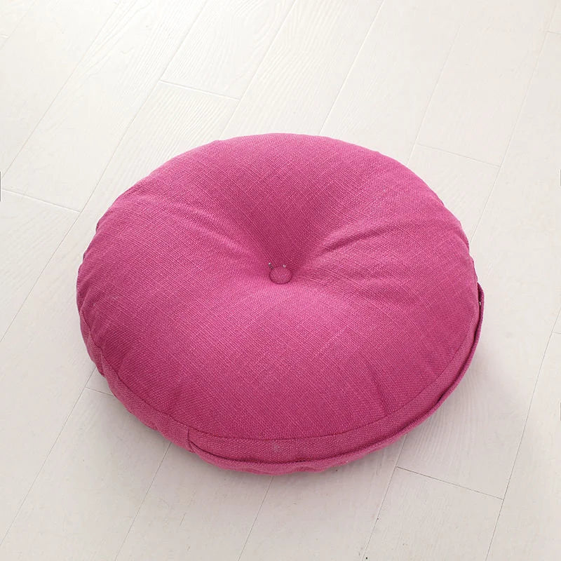 🪷 Linen Futon Floor Cushion 🧘♀️ | Japanese Tatami Round Seat Pad 🌿 | Thickened & Washable 🛋️ | Perfect for Bay Window, Yoga, Meditation & Home Decor ✨