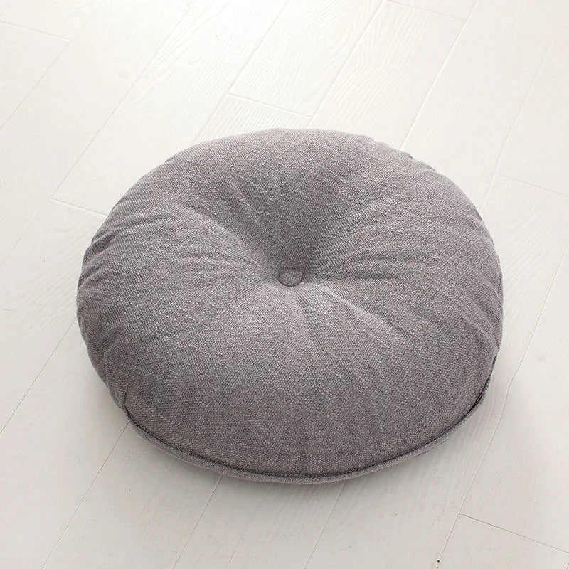 🪷 Linen Futon Floor Cushion 🧘♀️ | Japanese Tatami Round Seat Pad 🌿 | Thickened & Washable 🛋️ | Perfect for Bay Window, Yoga, Meditation & Home Decor ✨