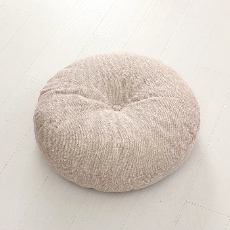 🪷 Linen Futon Floor Cushion 🧘♀️ | Japanese Tatami Round Seat Pad 🌿 | Thickened & Washable 🛋️ | Perfect for Bay Window, Yoga, Meditation & Home Decor ✨