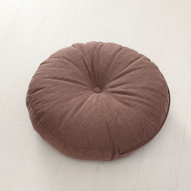 🪷 Linen Futon Floor Cushion 🧘♀️ | Japanese Tatami Round Seat Pad 🌿 | Thickened & Washable 🛋️ | Perfect for Bay Window, Yoga, Meditation & Home Decor ✨