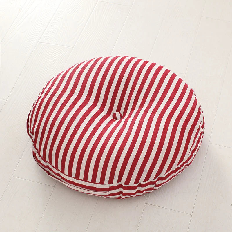 🪷 Linen Futon Floor Cushion 🧘♀️ | Japanese Tatami Round Seat Pad 🌿 | Thickened & Washable 🛋️ | Perfect for Bay Window, Yoga, Meditation & Home Decor ✨