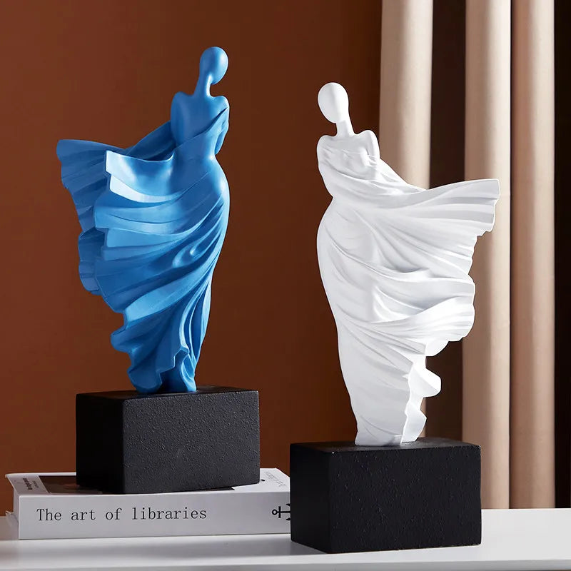 Modern Abstract Resin Sculpture – Tabletop Art for Living Room or Workspace