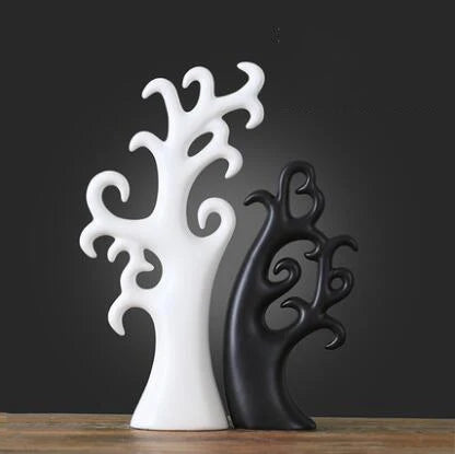 Swan and Deer Ceramic Crafts – Elegant Animal Sculptures for Living Room or Desk Display