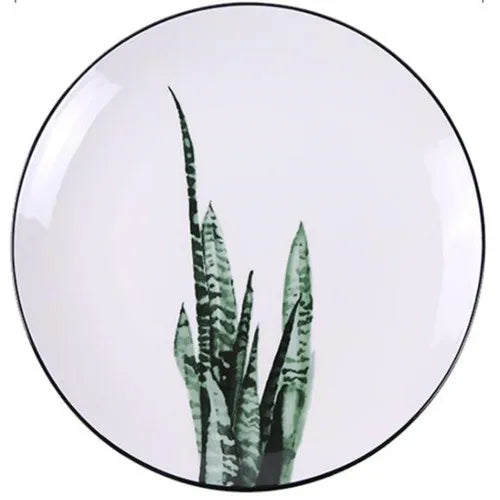 ๐ฟ 8-Inch Green Plants Ceramic Dinner Plate ๐ฝ๏ธ
