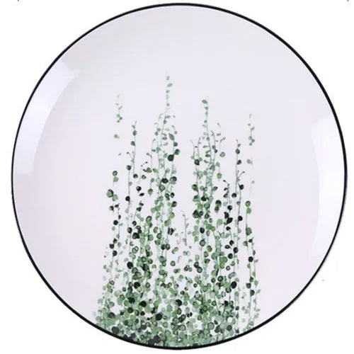 ๐ฟ 8-Inch Green Plants Ceramic Dinner Plate ๐ฝ๏ธ