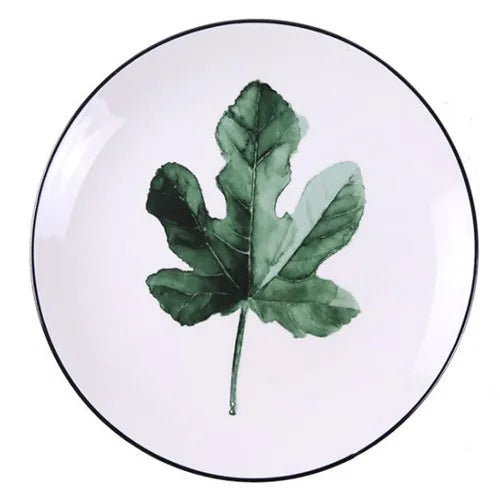 ๐ฟ 8-Inch Green Plants Ceramic Dinner Plate ๐ฝ๏ธ