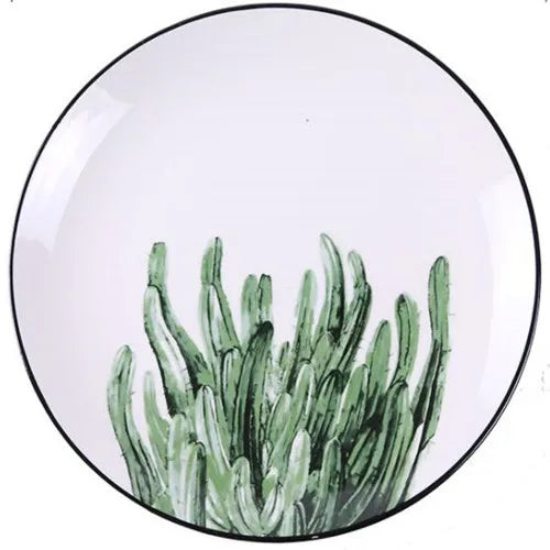 ๐ฟ 8-Inch Green Plants Ceramic Dinner Plate ๐ฝ๏ธ