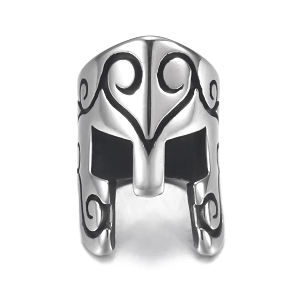 ⚔️ Stainless Steel Greek Spartan Warrior Helmet Bead Charms – 6mm Hole Metal Beads for Bracelet & DIY Jewelry Making