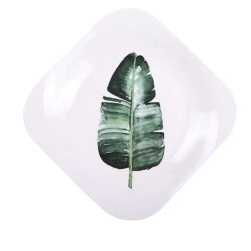 ๐ฟ 8-Inch Green Plants Ceramic Dinner Plate ๐ฝ๏ธ