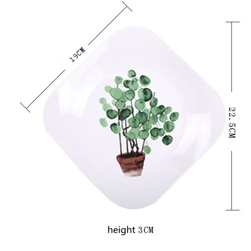 ๐ฟ 8-Inch Green Plants Ceramic Dinner Plate ๐ฝ๏ธ