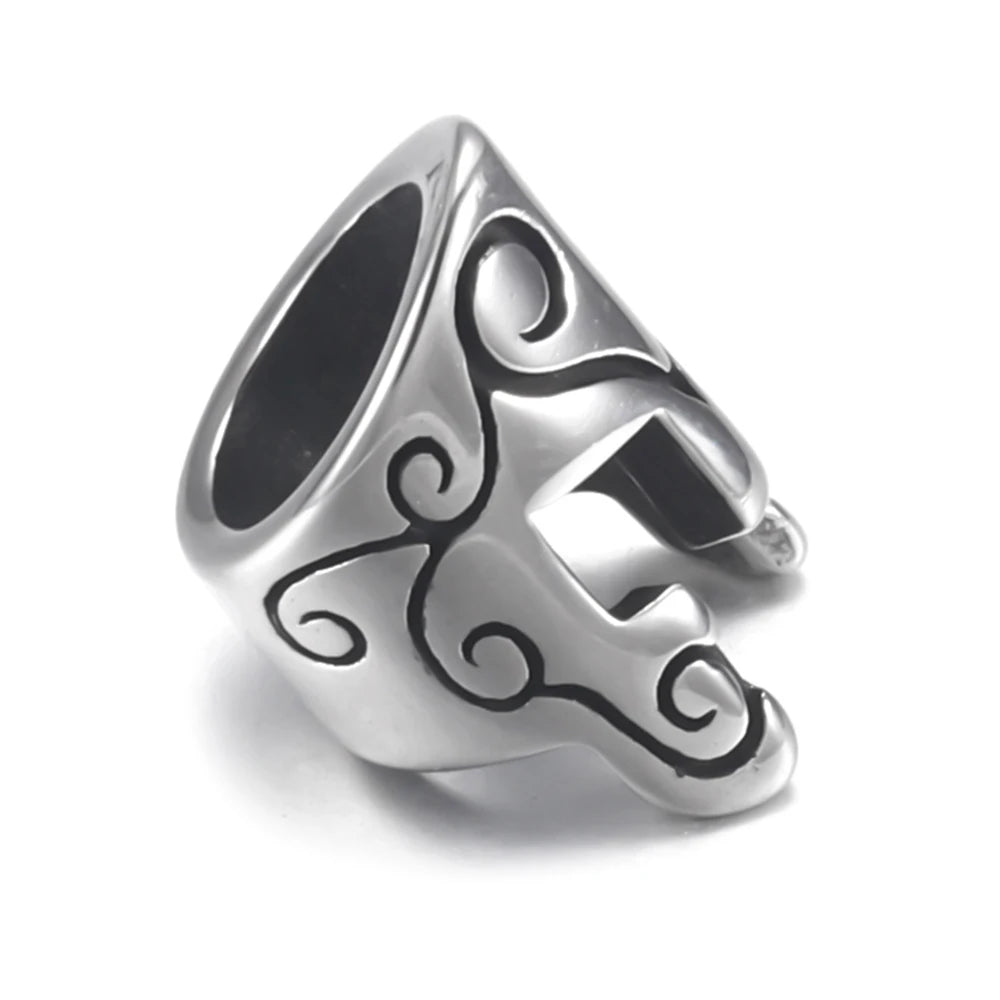 ⚔️ Stainless Steel Greek Spartan Warrior Helmet Bead Charms – 6mm Hole Metal Beads for Bracelet & DIY Jewelry Making