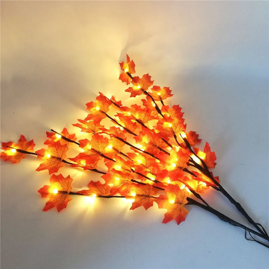 🍁 20 LED Maple Leaves Branch Lamp (Battery Powered) ✨