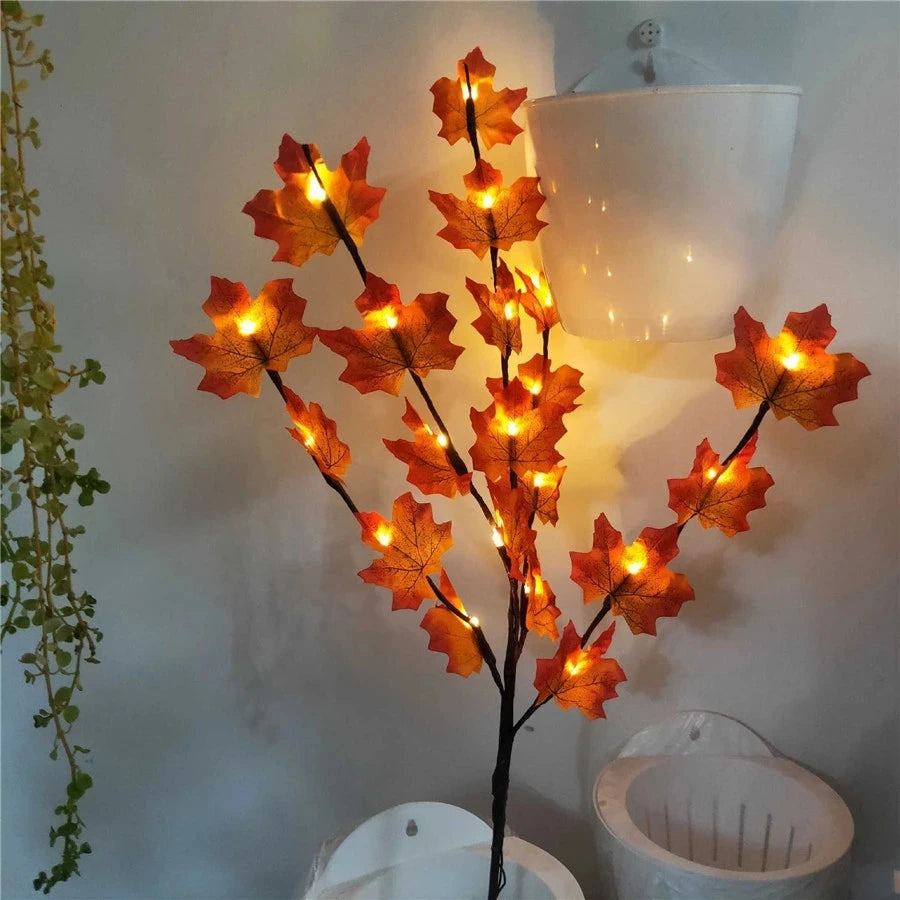 🍁 20 LED Maple Leaves Branch Lamp (Battery Powered) ✨