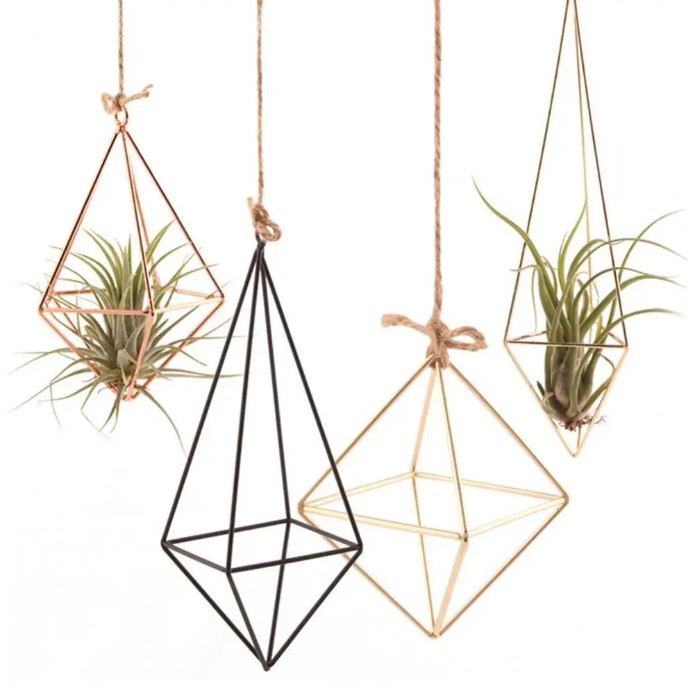 🌿 Modern Geometric Metal Air Plant Holder (Hanging or Desktop) ✨