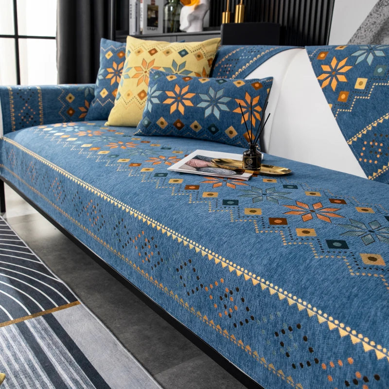 🛋️ Modern Geometric Sofa Mats – Anti-Slip, Machine Washable, Perfect for Spring & Summer