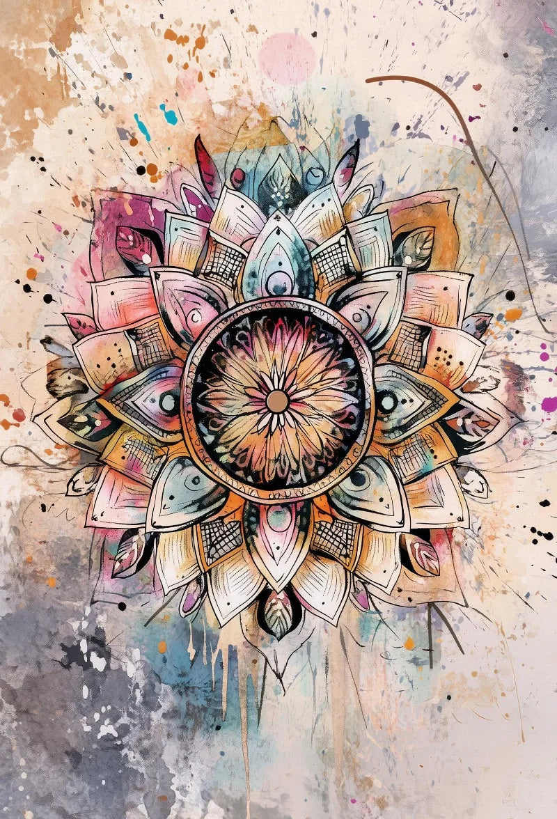 Mystical Sacred Geometry Canvas – Spiritual Wall Art Poster for Home Decor