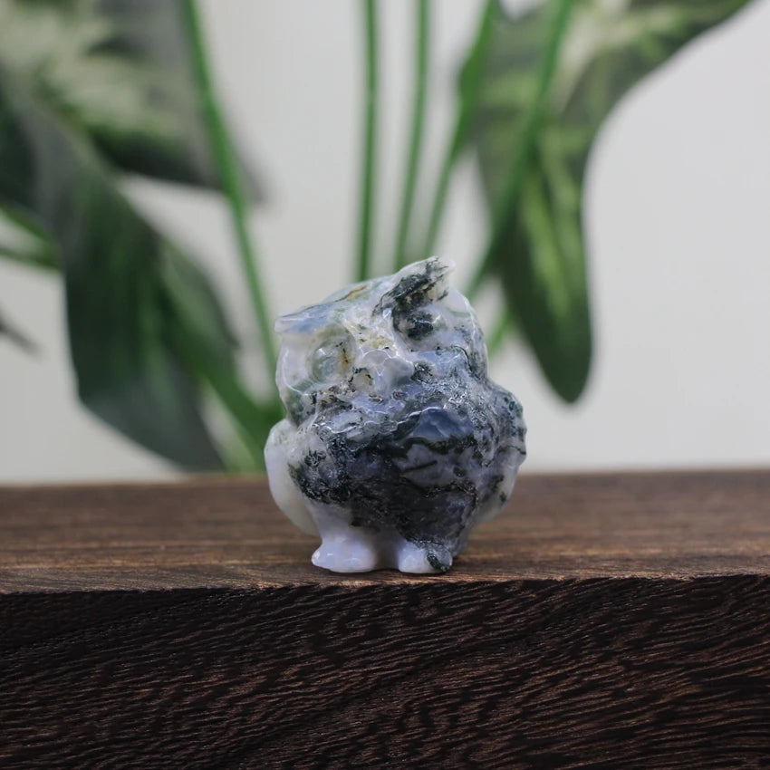 Hand Carved Gemstone Owl Statue – Mini Crystal Quartz Figurine, Healing Animal Ornament for Home & Office Décor Gifts"