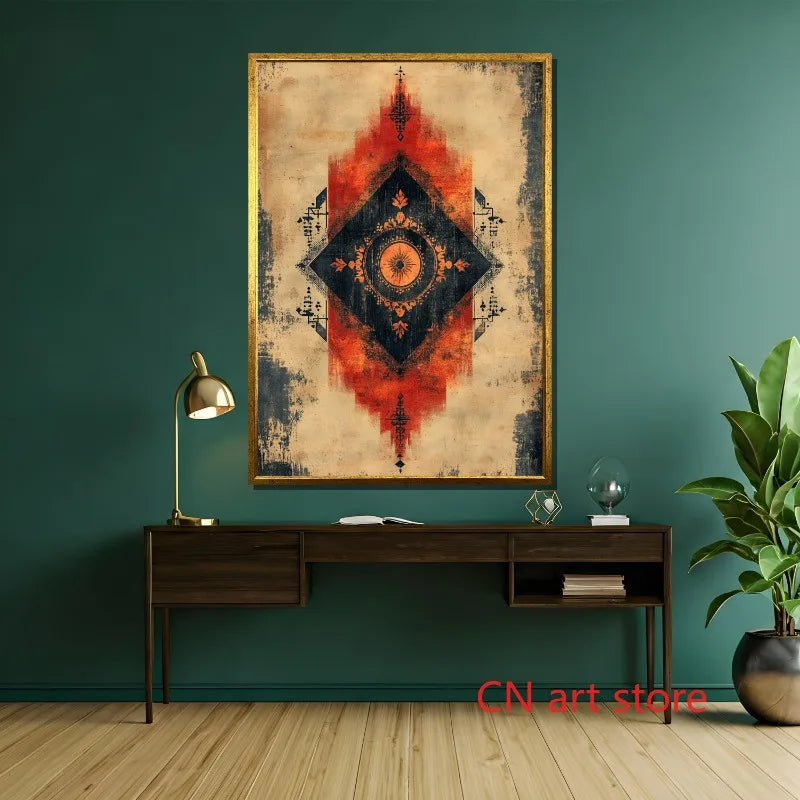 Mystical Sacred Geometry Canvas – Spiritual Wall Art Poster for Home Decor
