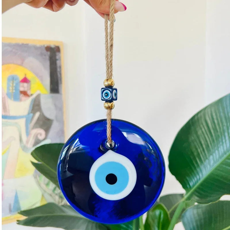 ๐งฟ Greek Evil Eye Glass Wall Hanging โ Protective Home Charm & Gift Idea