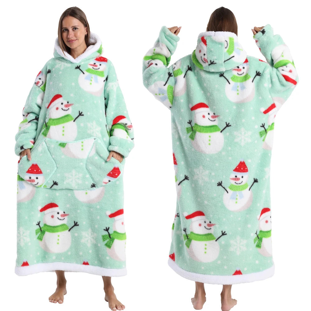 🎃👻 Oversized Wearable TV Blanket Sweatshirt (Halloween & Winter Cozy) 🛋️