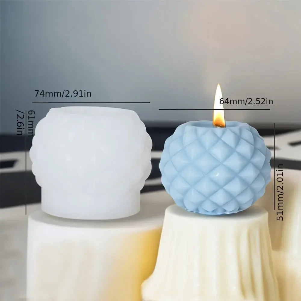 3D Candle & Soap Making Mold Set – Geometric Diamond, Rock, Cube, and Cylinder Shapes