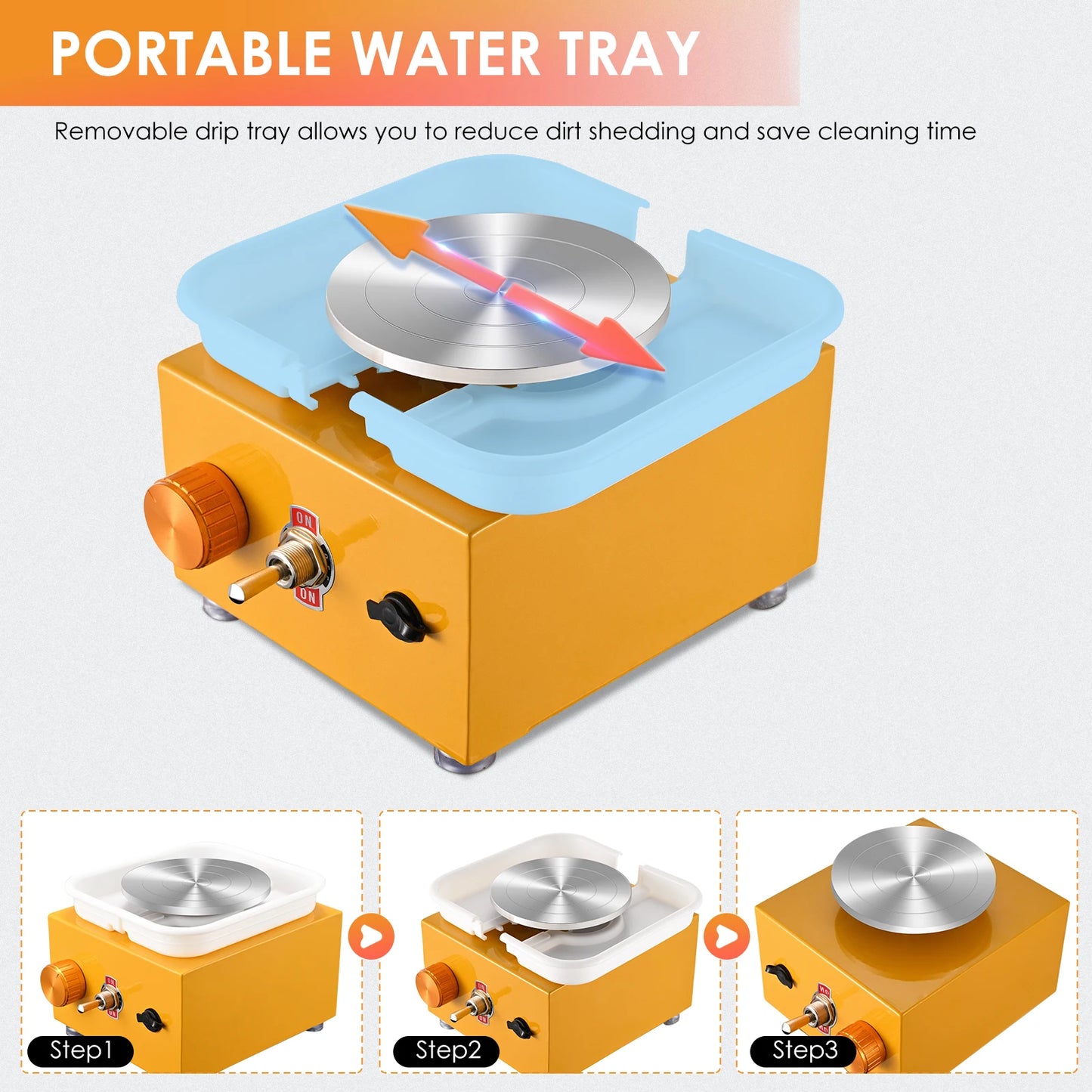 DIY Electric Pottery Wheel Set – Dual Turntables, Clay Tools & ABS Basin for Beginners