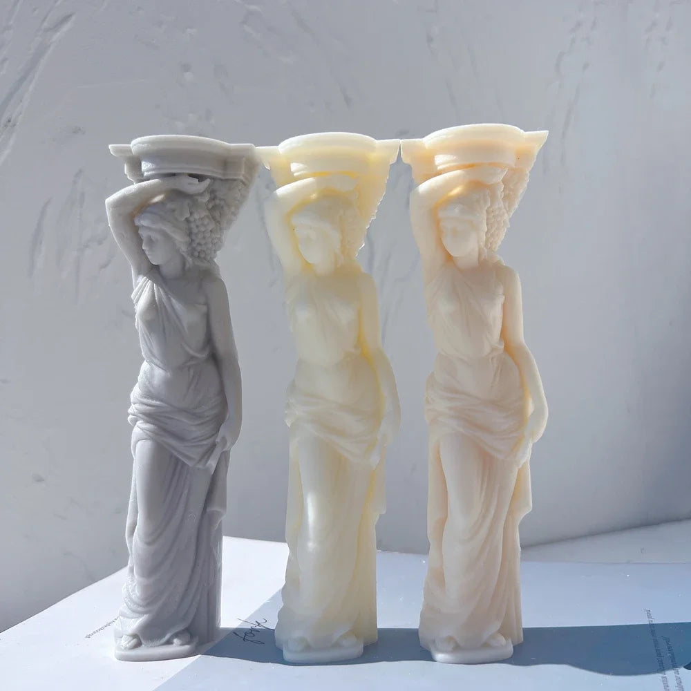 Greek Caryatid Bust Mold – Silicone Candle & Sculpture Making Tool