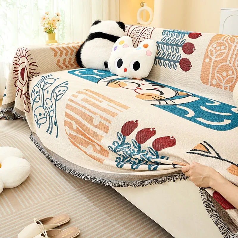 🛋️ Versatile Sofa Throw Blanket – Perfect for your living room, camping trips, picnics, and travel adventures!