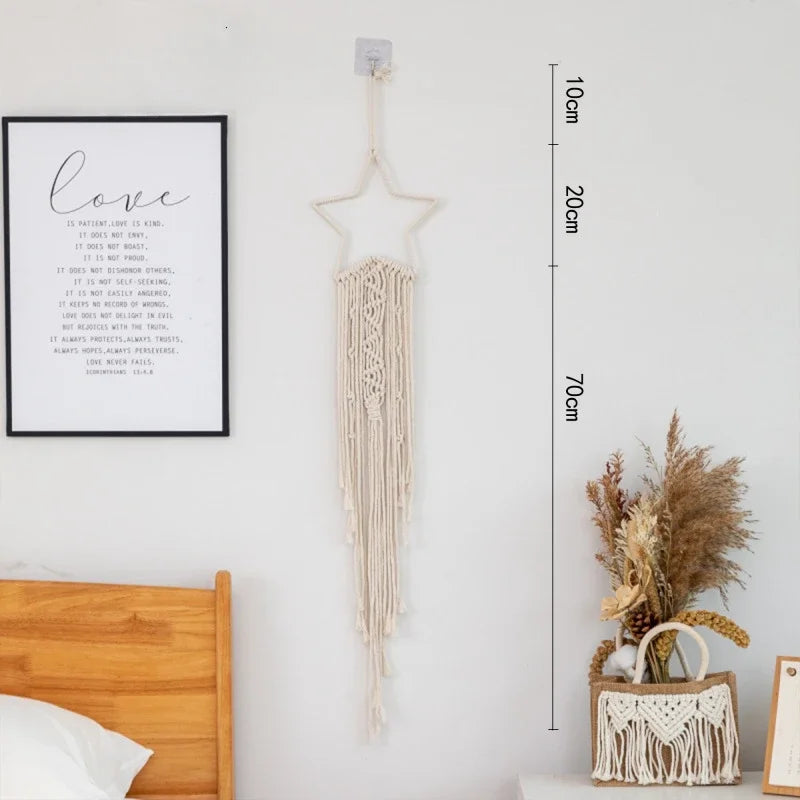 🌙 Handwoven Moon Macramé Dream Catcher Tapestry ✨