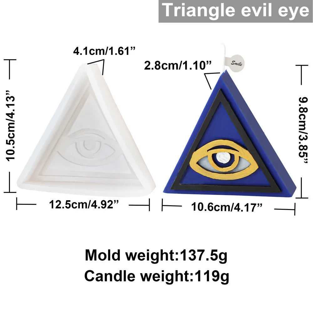 Greek Evil Eye Candle Mold – Spooky Silicone Mold for Resin, Plaster & Wax Creations
