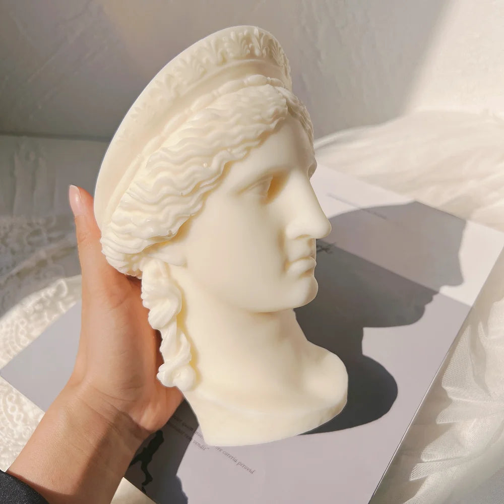 ๐ฏ๏ธ Hera Statue Candle Mold โ Greek Mythology Goddess Silicone Mould for Wax, Soap, Resin & Plaster Crafts