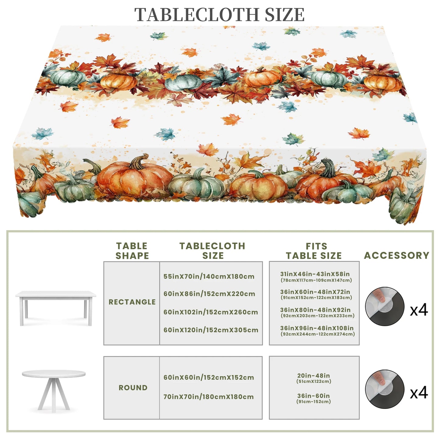 🍁🎃 Autumn Thanksgiving Themed Tablecloth (Waterproof & Oilproof) ✨
