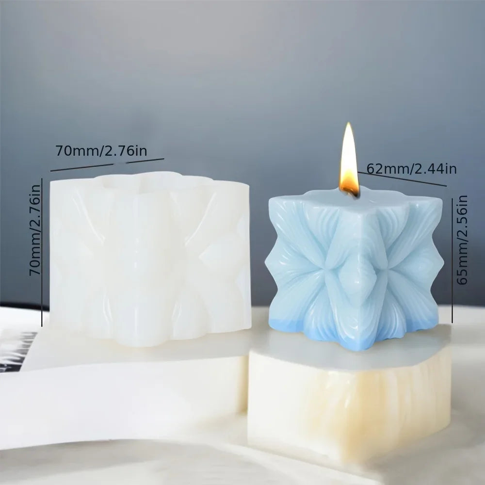 3D Candle & Soap Making Mold Set – Geometric Diamond, Rock, Cube, and Cylinder Shapes