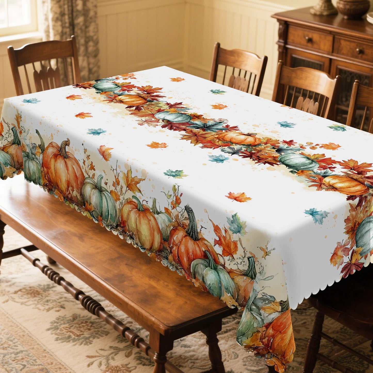 🍁🎃 Autumn Thanksgiving Themed Tablecloth (Waterproof & Oilproof) ✨