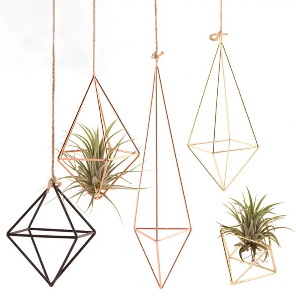 🌿 Modern Geometric Metal Air Plant Holder (Hanging or Desktop) ✨