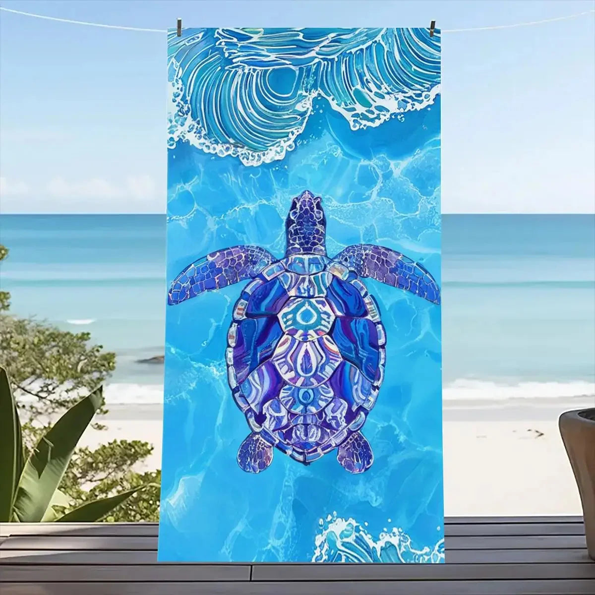 Turtle & Waves Beach Blanket