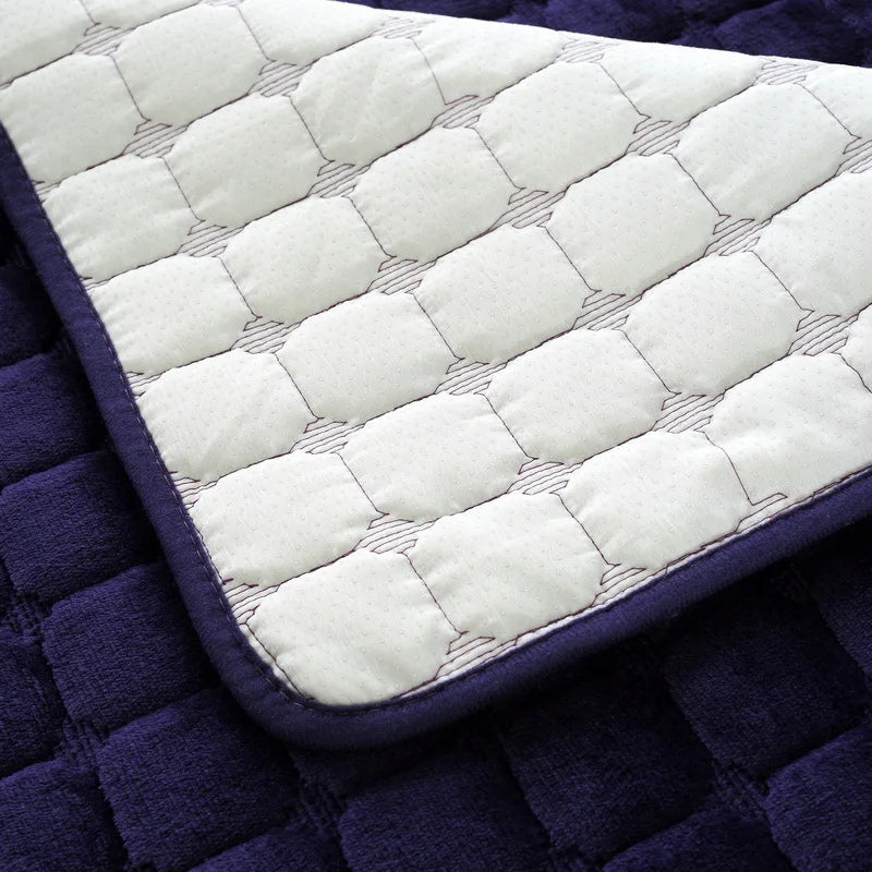 Striped Thick Warm Furry Sofa Cover – Anti-Slip Sofa Mat, Cozy Living Room Blanket or Towel