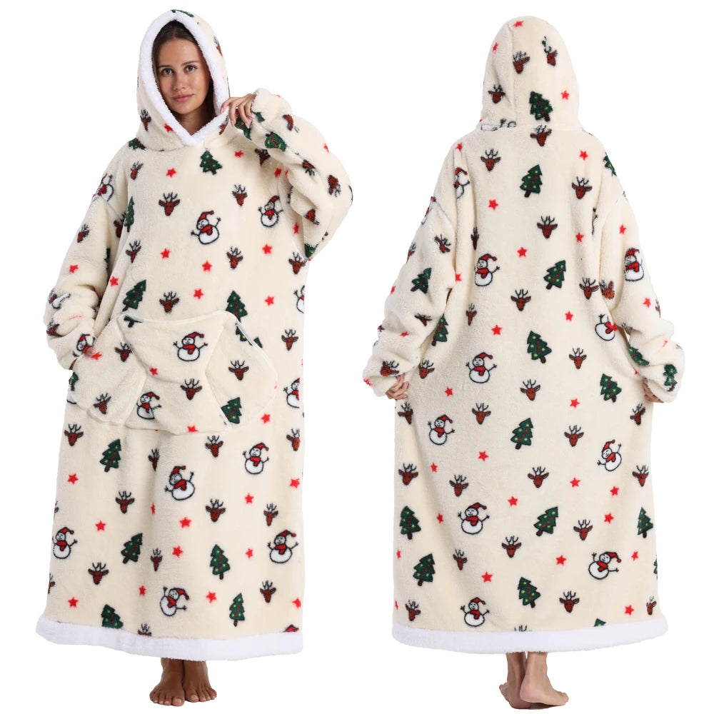 🎃👻 Oversized Wearable TV Blanket Sweatshirt (Halloween & Winter Cozy) 🛋️