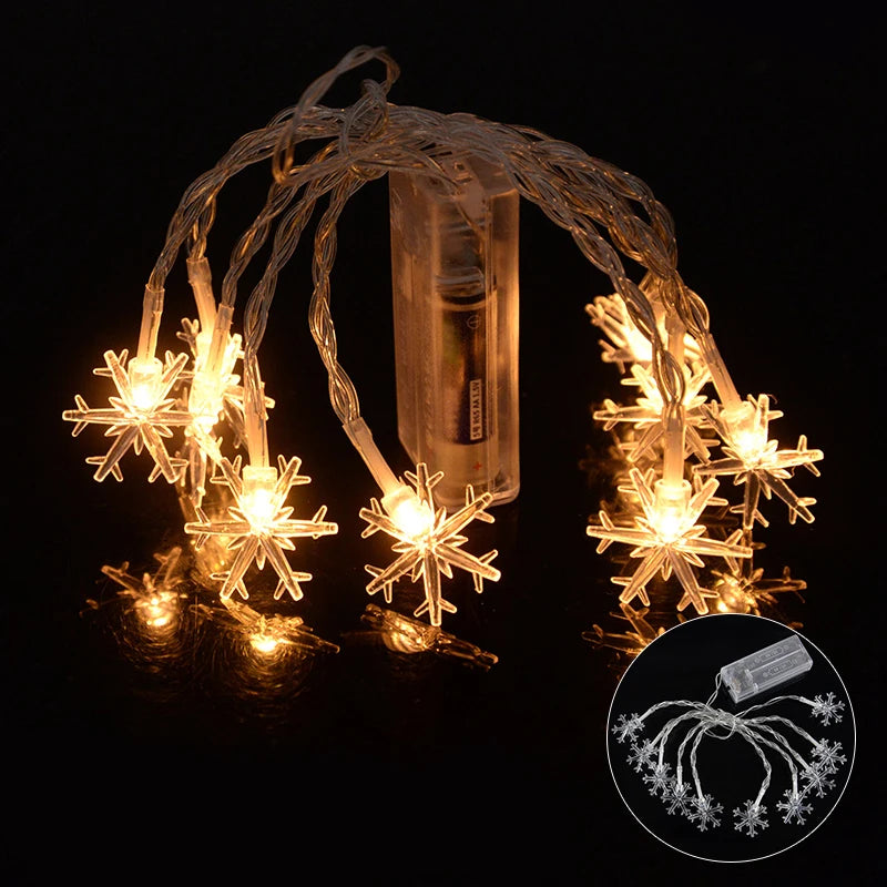 🎄🎅 Sparkle & Shine! Santa & Snowflake Christmas LED String Lights 🌟