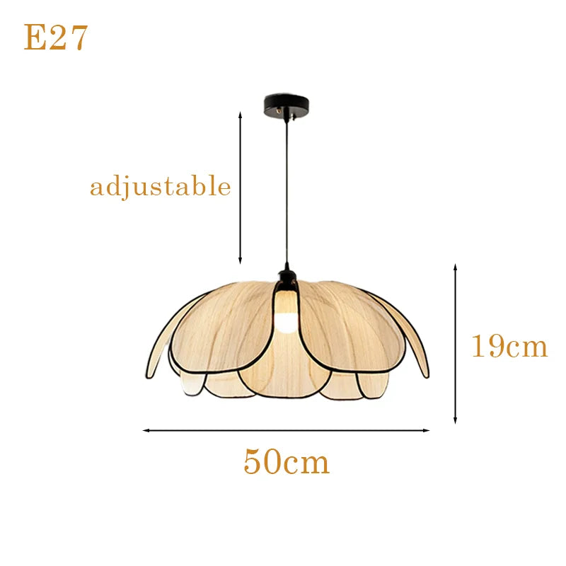 🌸 Nordic Flower Petal Pendant Light (LED Included) ✨