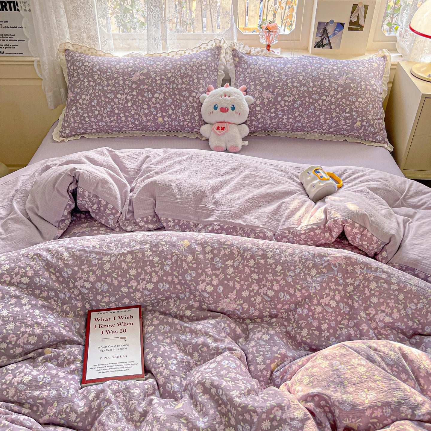 🌸✨ INS Princess Bedding Set 👑 | Ruffle Lace Quilt Cover 💕 Romantic Korean Style Floral 🌷 Bedclothes for Women & Girls 🛏️💖