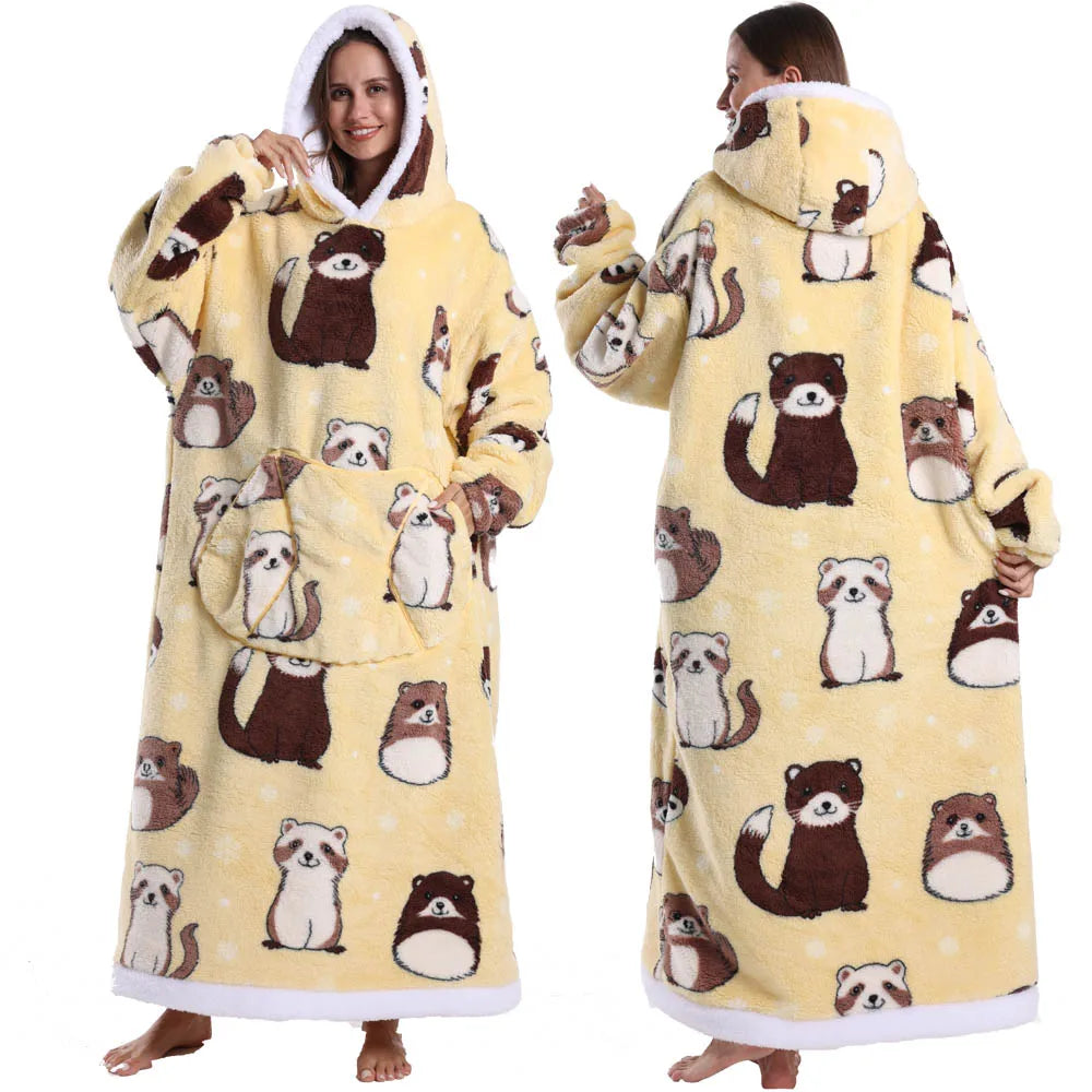 🎃👻 Oversized Wearable TV Blanket Sweatshirt (Halloween & Winter Cozy) 🛋️