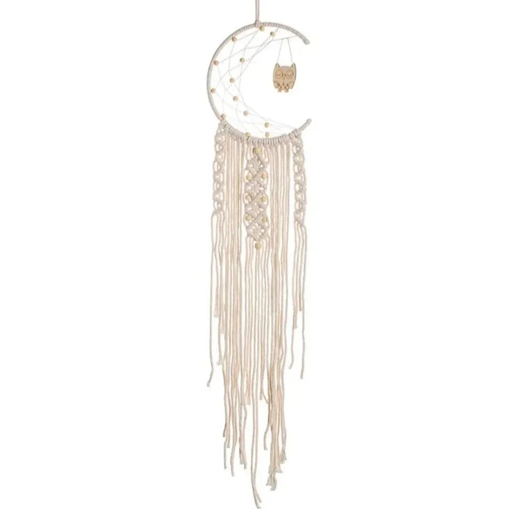 🌙 Handwoven Moon Macramé Dream Catcher Tapestry ✨