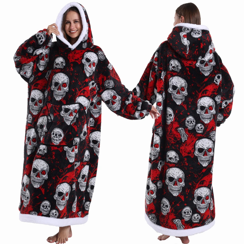 🎃👻 Oversized Wearable TV Blanket Sweatshirt (Halloween & Winter Cozy) 🛋️