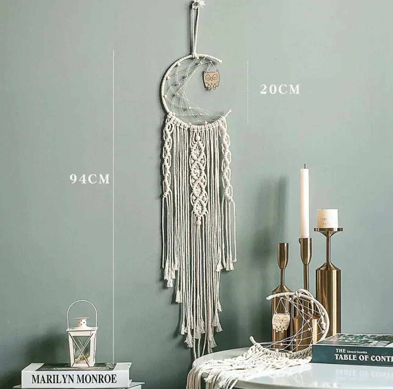 🌙 Handwoven Moon Macramé Dream Catcher Tapestry ✨