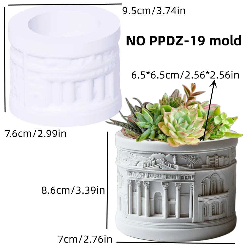Greek Relief Silicone Mold – DIY Resin Succulent Planter & Candle Holder Mold