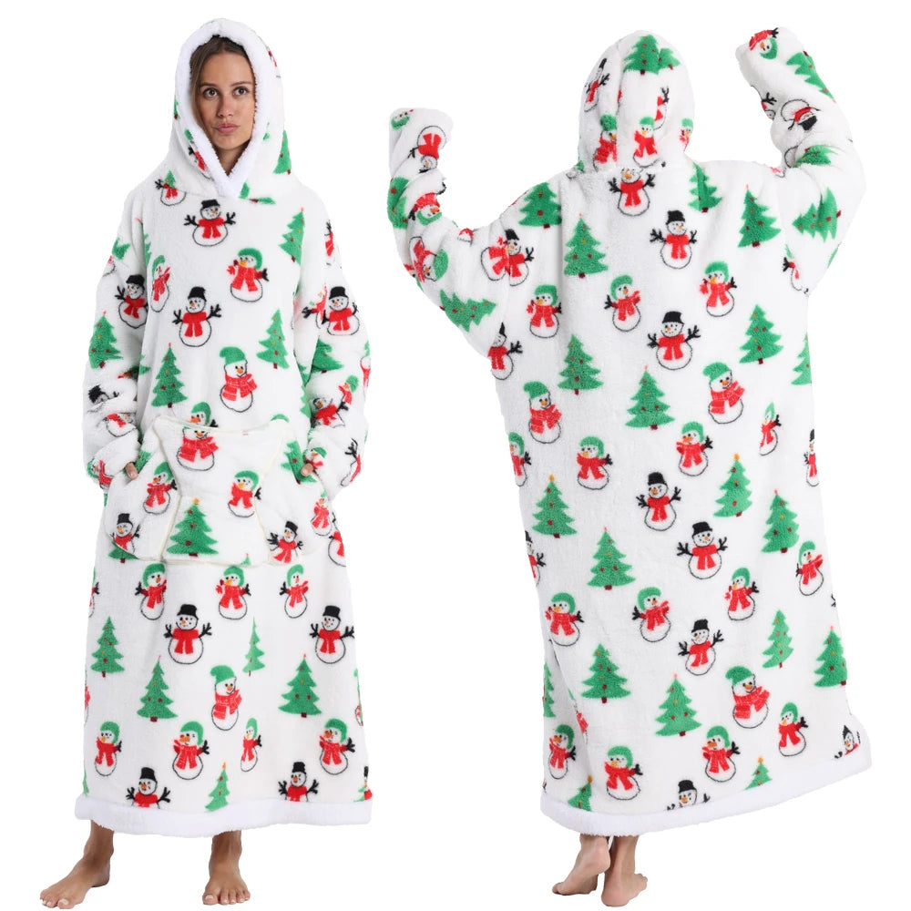 🎃👻 Oversized Wearable TV Blanket Sweatshirt (Halloween & Winter Cozy) 🛋️