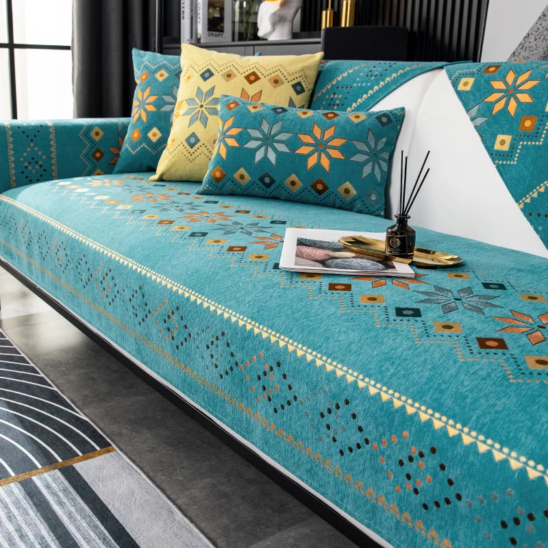🛋️ Modern Geometric Sofa Mats – Anti-Slip, Machine Washable, Perfect for Spring & Summer